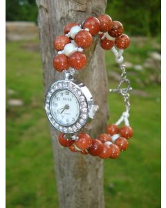 Womens watch with marbled bracelet