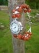 Womens watch with marbled bracelet